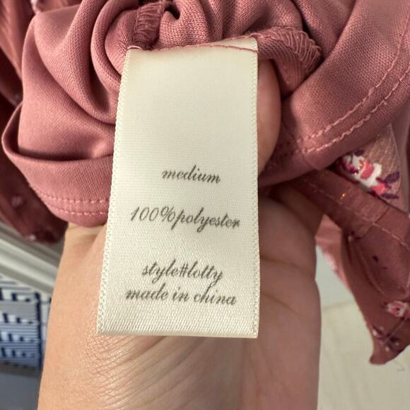 Altar'd State Womens Pink Floral Lotty Fit And Flare Dress Size M Mauve Lined - Picture 6 of 6